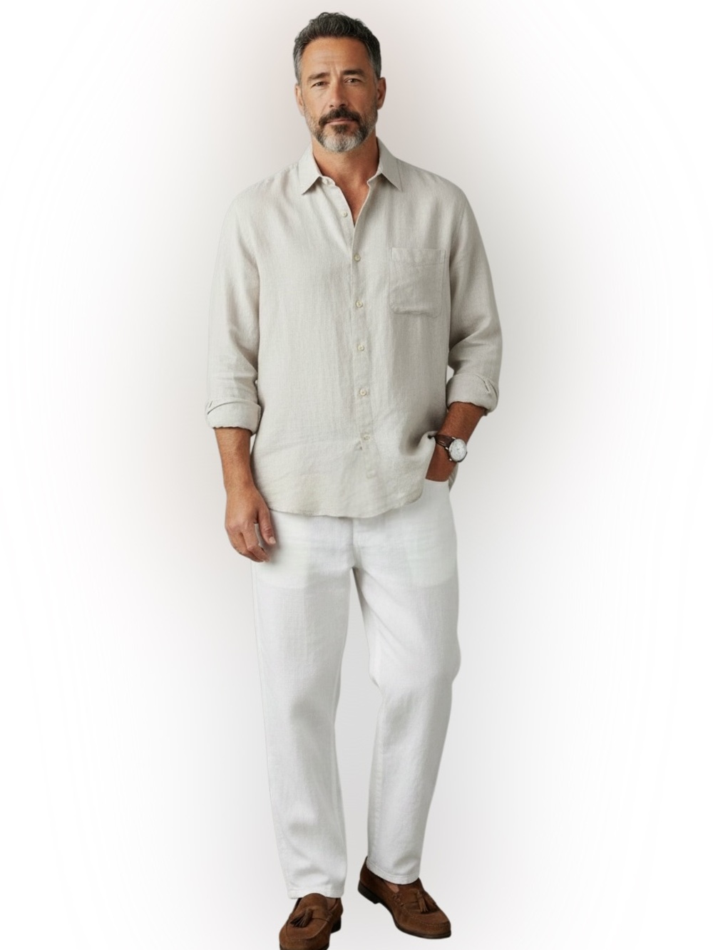 Vintage 90s Linen Button Down Shirt | Capsule wardrobe